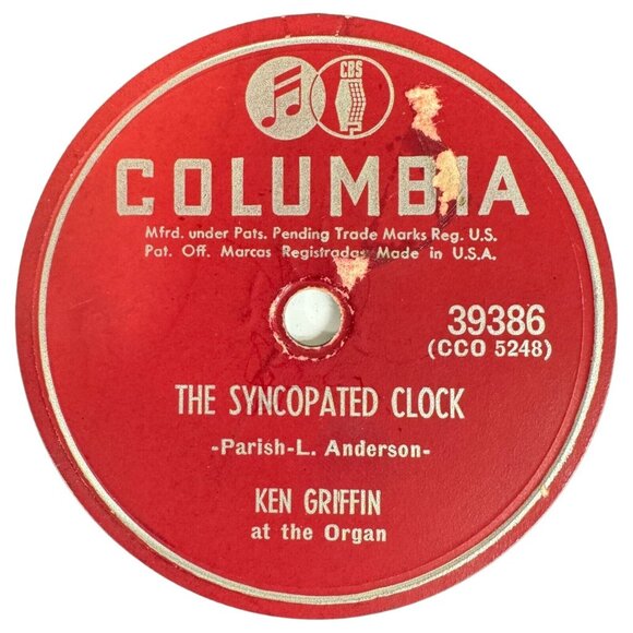 Ken Griffin - Red Sails In The Sunset/The Syncopated Clock 39386 Columbia 78 RPM - Picture 2 of 4